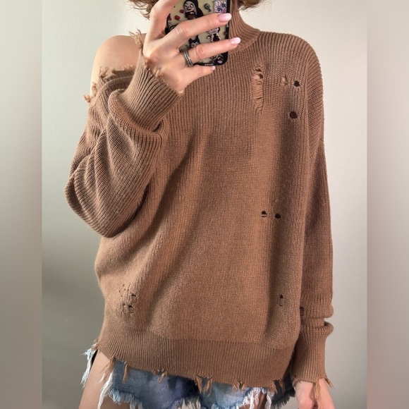 Lovers + Friends Ripped Sweater wool blend size XS oversized - Picture 14 of 14
